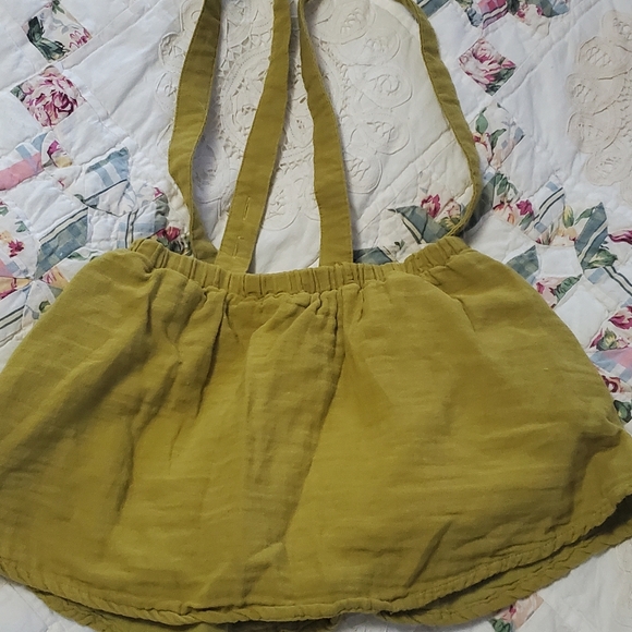 Louise Misha Eleonor Embroidered Mustard Suspender Skirt - Picture 7 of 8